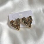 Textured heart earrings