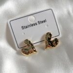 Mini textured heart earrings