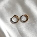 Small dual metal hoops