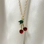 Rhinestone Cherry necklace